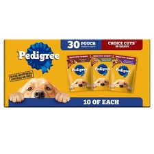 Pedigree Choice Cuts In Gravy Wet Dog Food, 3.5oz,30 Pouches,Adult Variety Pack  