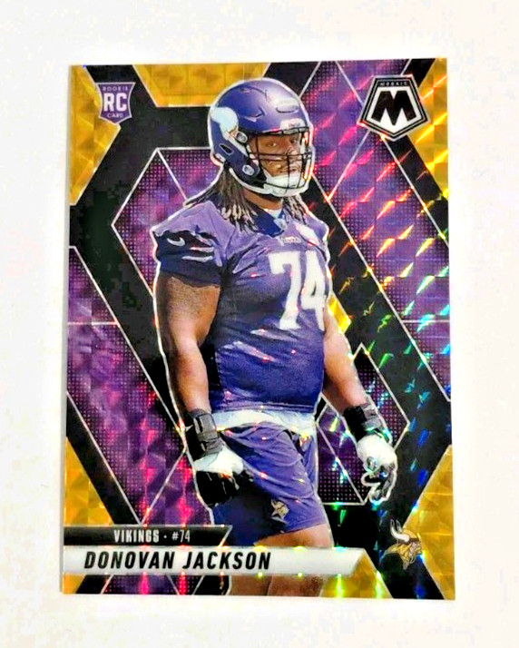 2025 Panini Mosaic Donovan Jackson RC Choice Black Gold 1/8 #388 Vikings