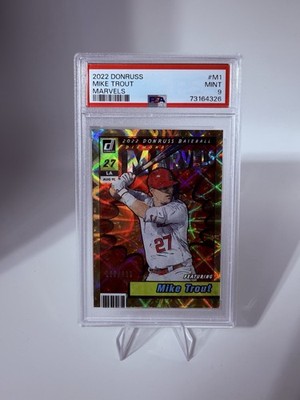 Donruss 2022 Mike Trout Marvels Diamond #M-1 PSA 9,  /999 Angels MLB