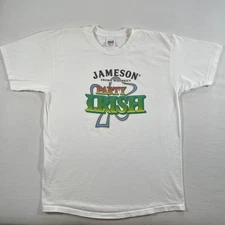 Vintage Jameson Irish Whiskey Shirt Mens XL White Party Irish St Patricks 90s
