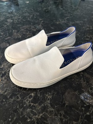 Rothys Original Slip On Sneaker Bright White Comfort Shoes Womens Sz 7.5 As Is