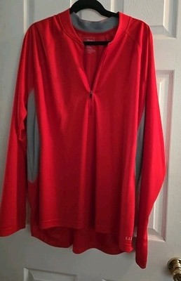 LL Bean 1/4 Zip Red   Pullover Fleece Men's XXL Back Pocket Zip Bike, Hiking 