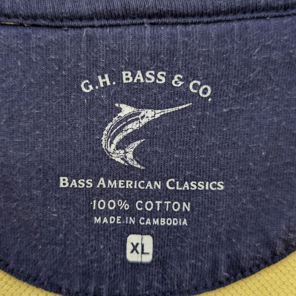 Camiseta GH Bass Texturizada Para Hombre Amarilla Pesada Manga Corta Cuello Redondo Talla XL Foto 4 de 4