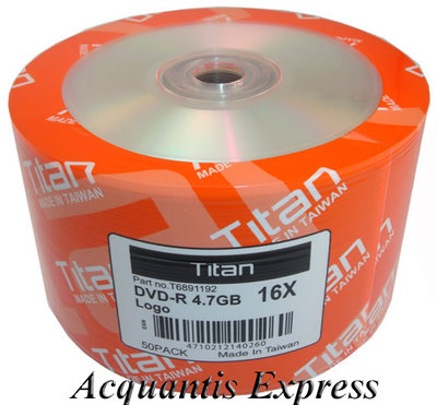  50 TITAN 16X DVD-R DVDR Recordable Blank Disc Media 