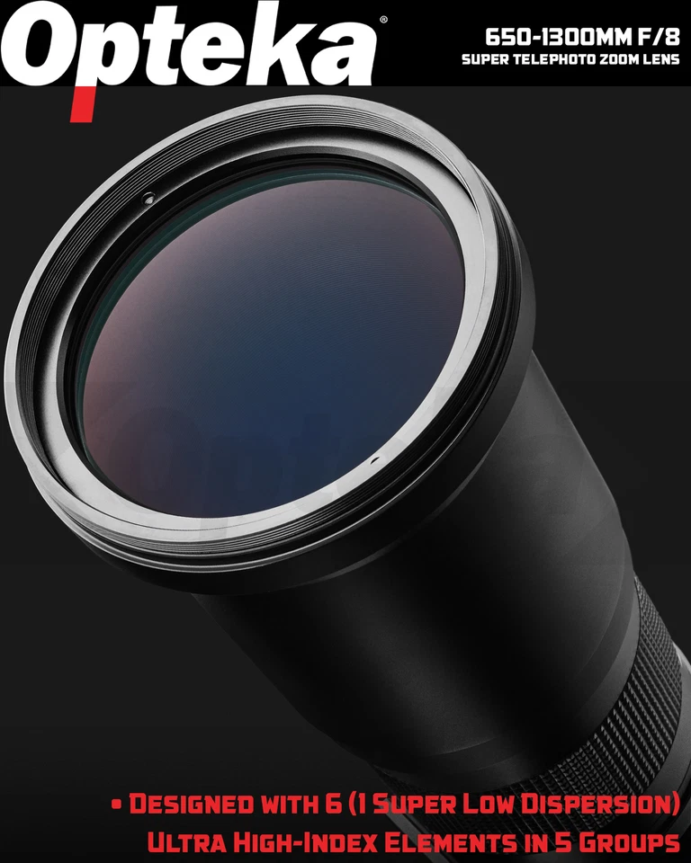 Opteka 650-1300mm FE SEL Telephoto Zoom Lens for Sony E a6100 a6000 a5100 a5000 - Image 3 of 4