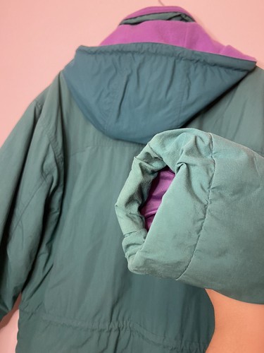 KAPPA Vintage Worlds Finest Parka Ski Long Jacket Turquoise Green Purple XL - Picture 12 of 14