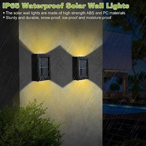 2Pcs Solar Deck Lights Outdoor 2LED Beads Waterproof Sensor Fence Stair Lamps - Picture 4 of 6