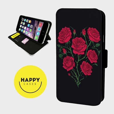 ROSE GOTHIC LOVE HEART - Kunstleder Flip Handyhülle - iPhone/Samsung