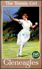 Tennis At Gleneagles 1925 Scotland Vintage Poster Print Retro Ladies Sport Art