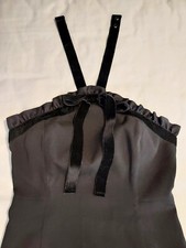 Michael Kors Women's Sleeveless Black Velvet Bow Shift Dress Size 6 Knee Length