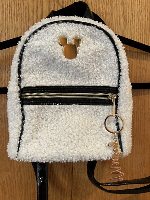 Disney Bioworld Mickey Mouse 9  Mini Sherpa Backpack With Gold Keychain Included
