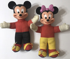 Disney Mickey Mouse Minnie Mouse VTG Mickey and Minnie Dolls 2 Pcs