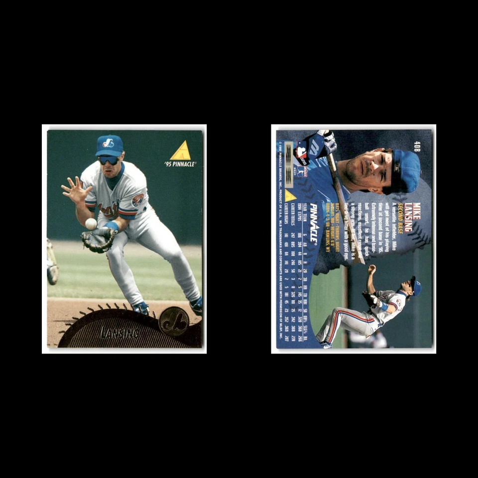 Mike Lansing #408 1995 Pinnacle Montreal Expos Baseball Card MLB NM - Image 3 of 3