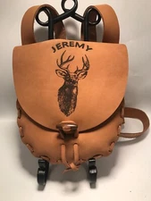 Handcrafted  Deer Personalized Leather Bag Muzzleloading Hunting possible bag