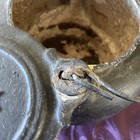 ANTIQUE/VERY VINTAGE Black Cast Iron Tea Pot/Kettle w/Handle & Swivel Flower Lid — photo 10