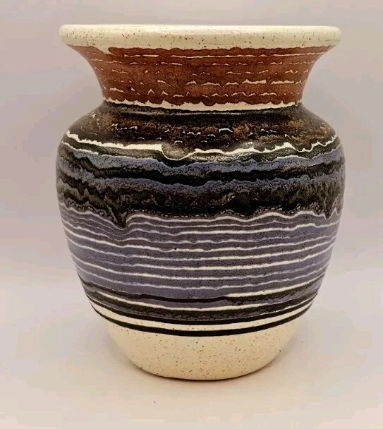Royal Haeger Brown/Blue Ring Glaze Vase