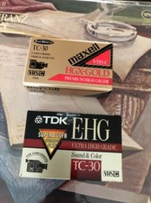 New Sealed Maxell TC-30  TDK TC-30 VHSC EHG Camcorder Video Cassette Tapes