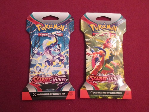 Pokemon Scarlet & Violet Hanger Sleeved Booster Packs Sealed Art Set