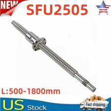 25mm Ballscrew SFU2505 RM2505 Ball Screw 500~2000mm with Ballscrew Nut for CNC