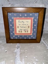 Vintage Framed handmade Cross Stitch Mother Plaque.