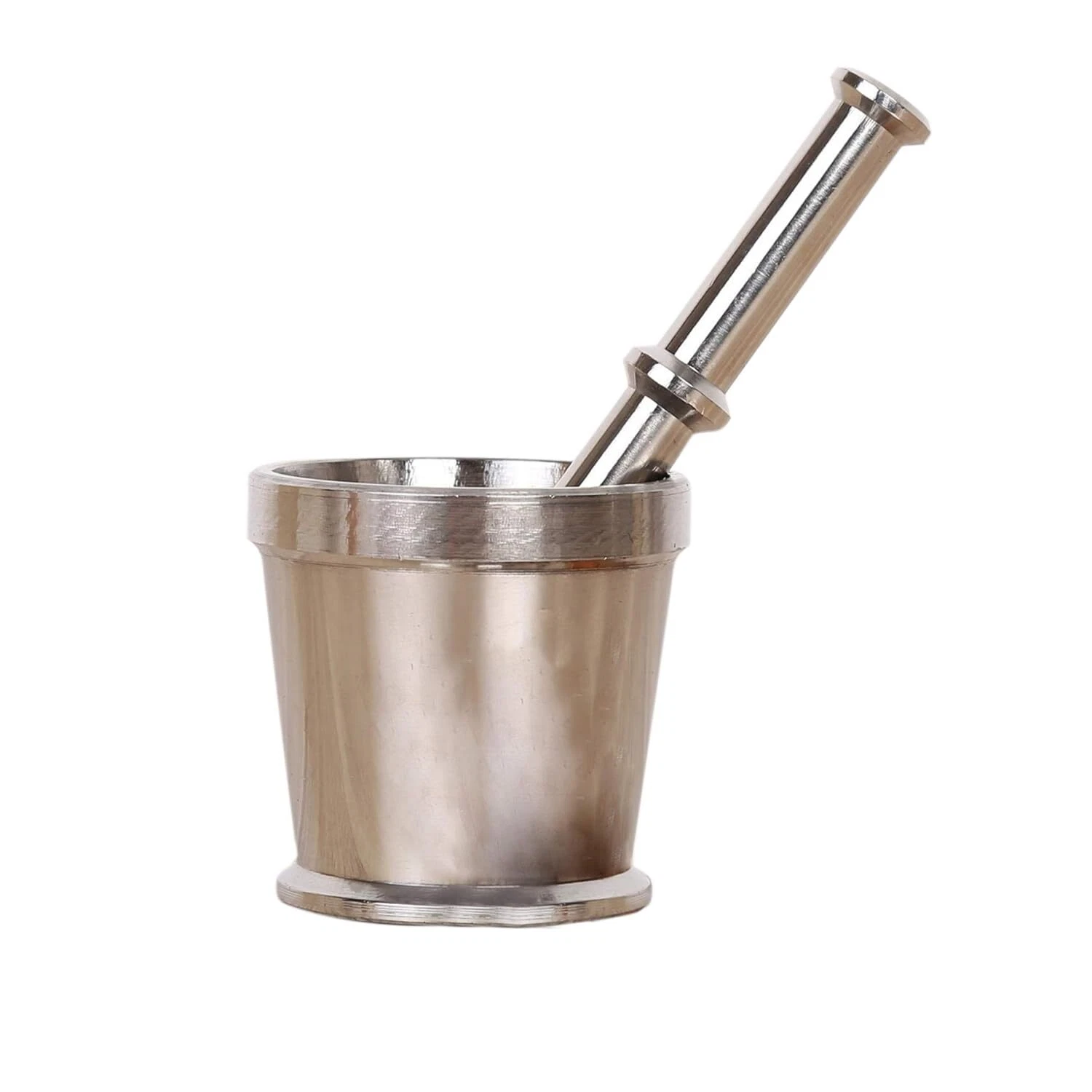 Home Centre Glovia Silver Stainless Steel Hand Grinding Mortar With Pestle