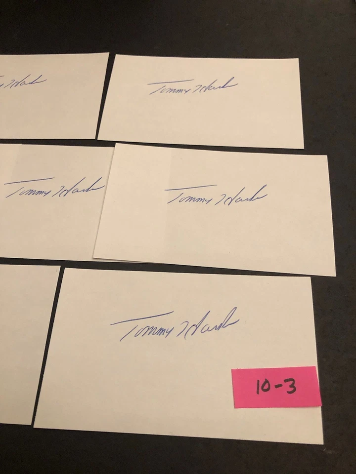 (Lot of 10) Tommy Harper Red Sox Signed Index 3x5 Autographed Card Lot 10-3 - Image 4 of 4