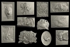 STL 3D Models #WILD ANIMALS  №3#  LOT 10+1 PCS  for CNC Aspire Artcam 3D Printer