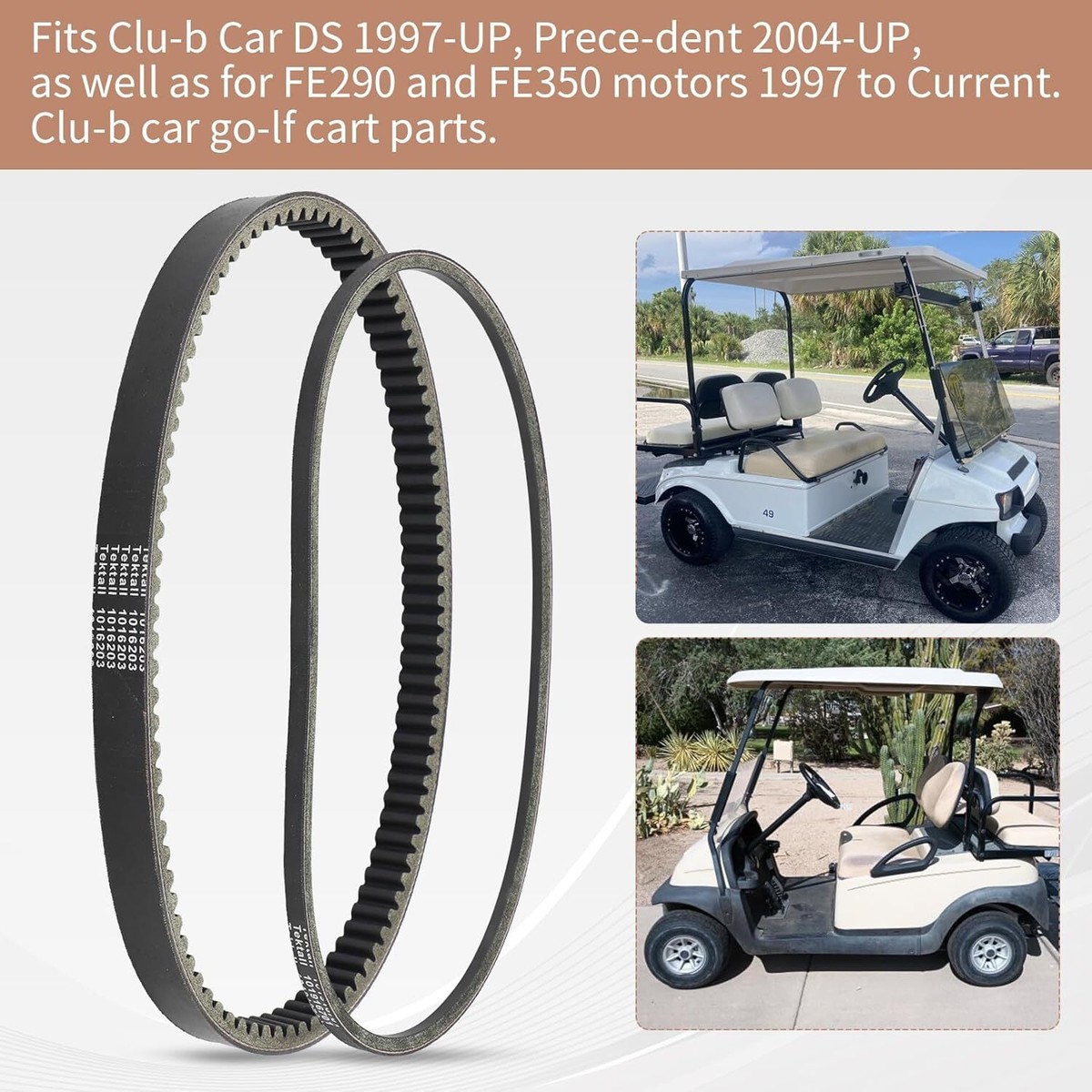 Remplacement 1016203 101916701 Courroies Générateur Et Démarreur Pour Club Car DS/Precedent - 101916701 1016203 Courroie