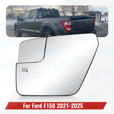 Heated Mirror Glass W/ Plate For Ford F150 2021-2025 Left Driver Side