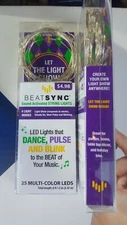 Mardi Gras Carnival LED RICE SEED Party Lights String of 25 Battery Operated HTF