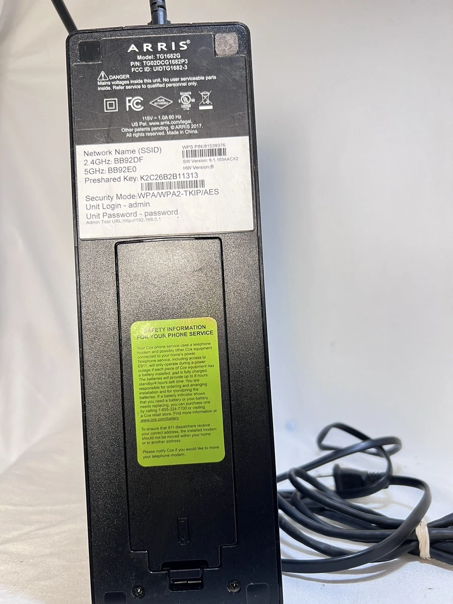 ARRIS TG1682G DUAL BAND WI-FI 802.1 1AC Modem Router Wireless - Not for  Xfinity | eBay