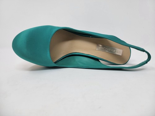 BCBGMAXAZRIA Teal Sea Green Satin Ma Fondley Slingback Platform Heels Size 8 - Picture 5 of 9