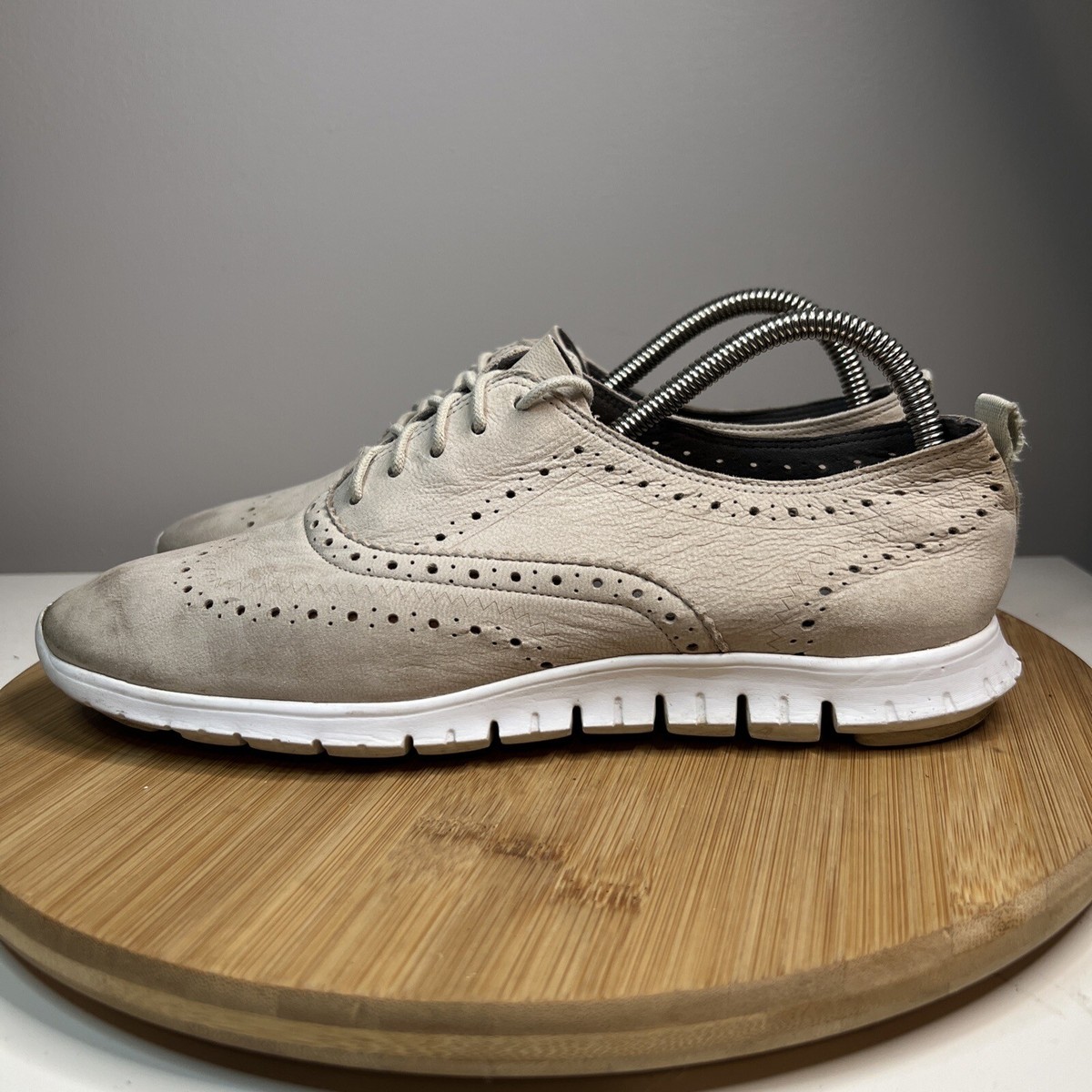Cole Haan Women Shoe Zerogrand Size 10 B Beige Wingtip 