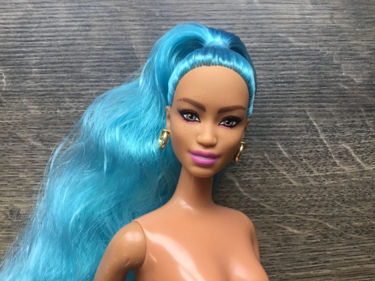 Beautiful Blue Haired Barbie Doll.