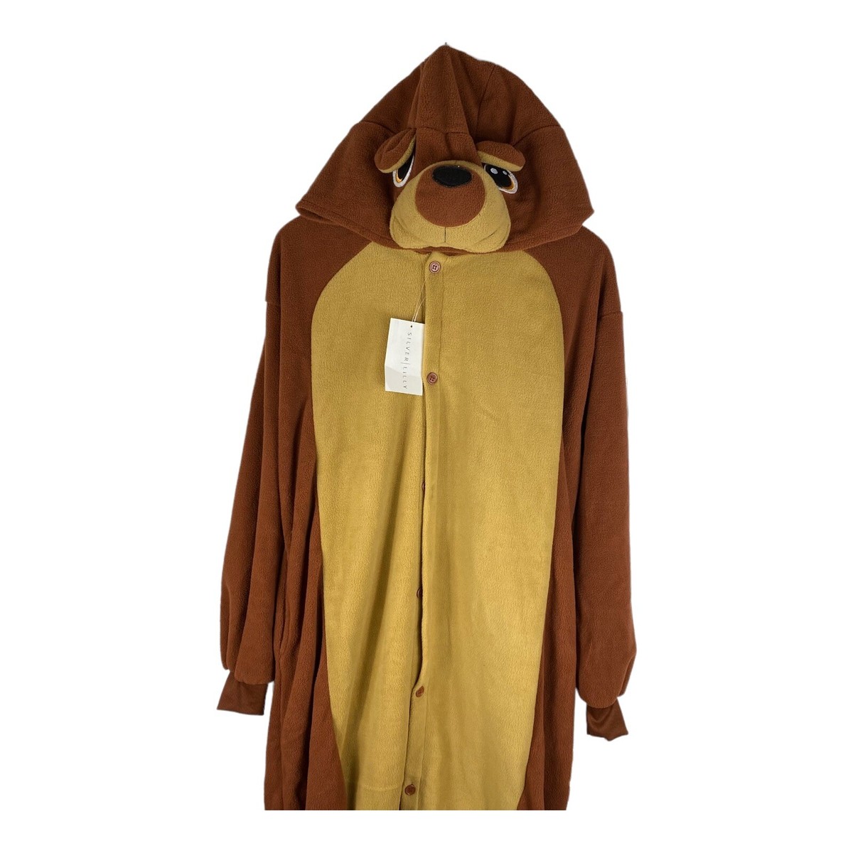 SILVER LILLY Unisex Adult Plush Teddy Bear Animal Halloween Costume Pajamas  Sz L