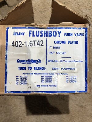 Delany Flushboy Toilet 1.6 gallon Power Flush Kit ~ Chrome Plated NOS