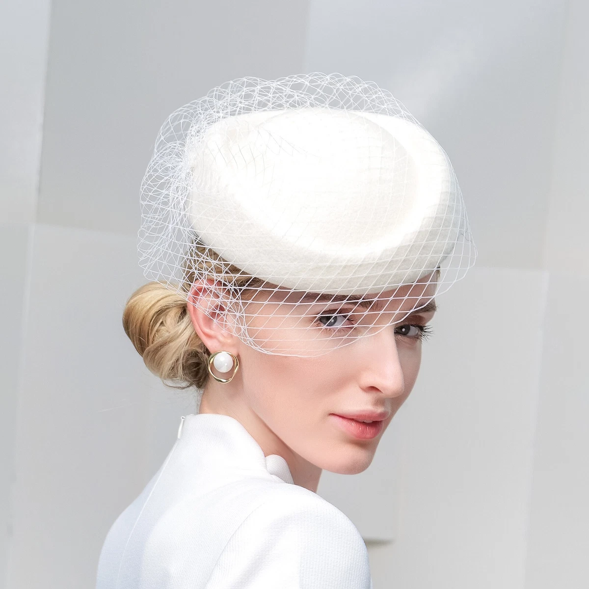 Wool Felt British Top Fascinators Hat For Women Wedding  display picture 2