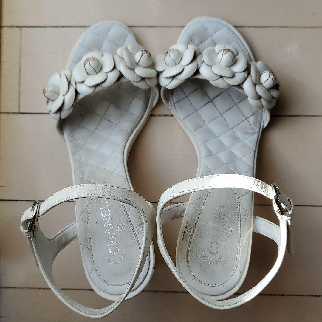 Chanel White Leather Strappy Heel Sandals Size 36 US Women