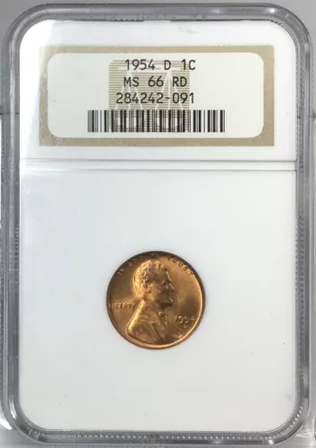 1954-D 1C Lincoln Cent NGC MS66 RD #
