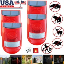 Solar Alarm Strobe Light Lamp Motion Sensor Sound Security Outdoor Waterproof US