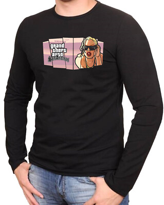 GTA V GTA 5 Grand Theft Auto 5 Rockstar Schwarze T-Shirt Langarmshirts  -127 -LA