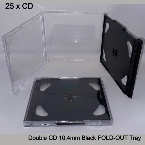 Estuche Joyero Doble CD 10,4 mm Estándar para 2 CD con Bandeja DESPLEGABLE Negra HQ AAA - Imagen 20 de 29