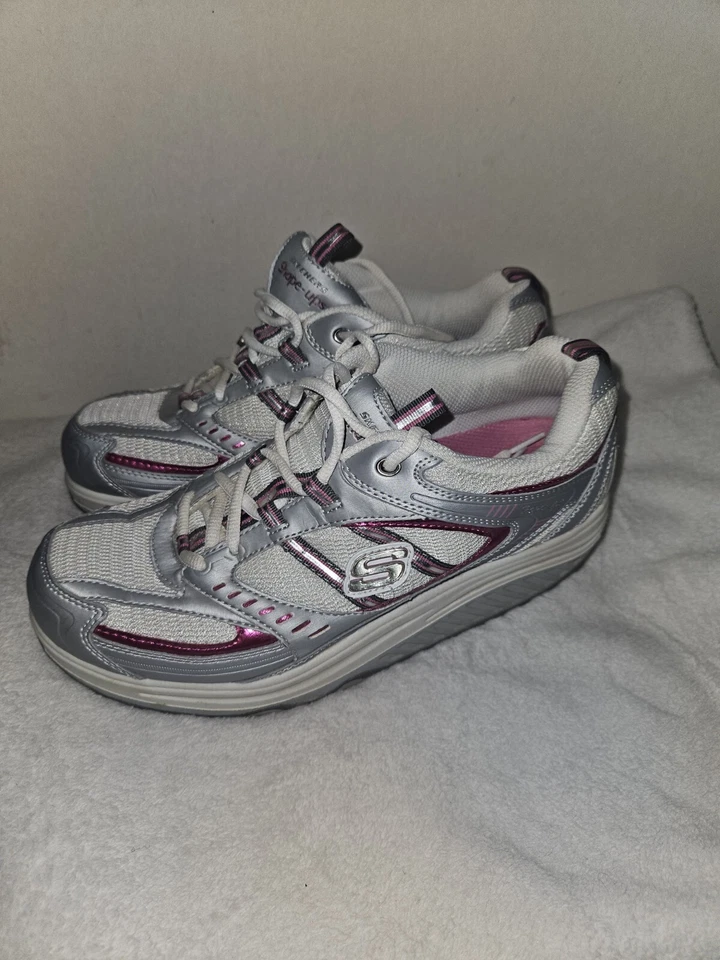 Skechers Shape Ups Púrpura Plata Fitness Caminar Zapatos Tenis Mujeres Talla 9 Foto 3 de 4