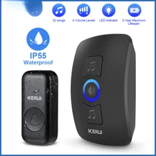 Wireless Doorbell Waterproof Smart Home Door Bell Chime Kit Flash Security Alarm