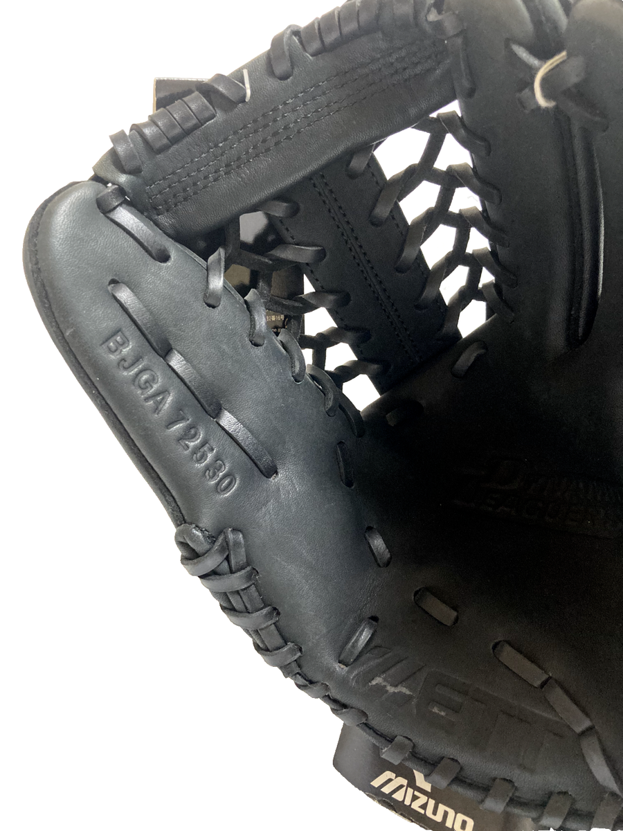 ZETT Baseball Glove Leather Black For boys' softball All