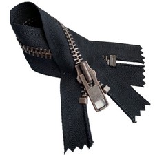 YKK 10 Antique Copper Finished Heavy Duty Zipper Black Tape Closed-End 7" - 36"