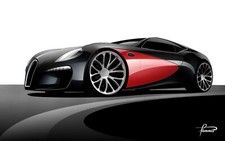 Cars bugatti concept Desk Mat Stitched