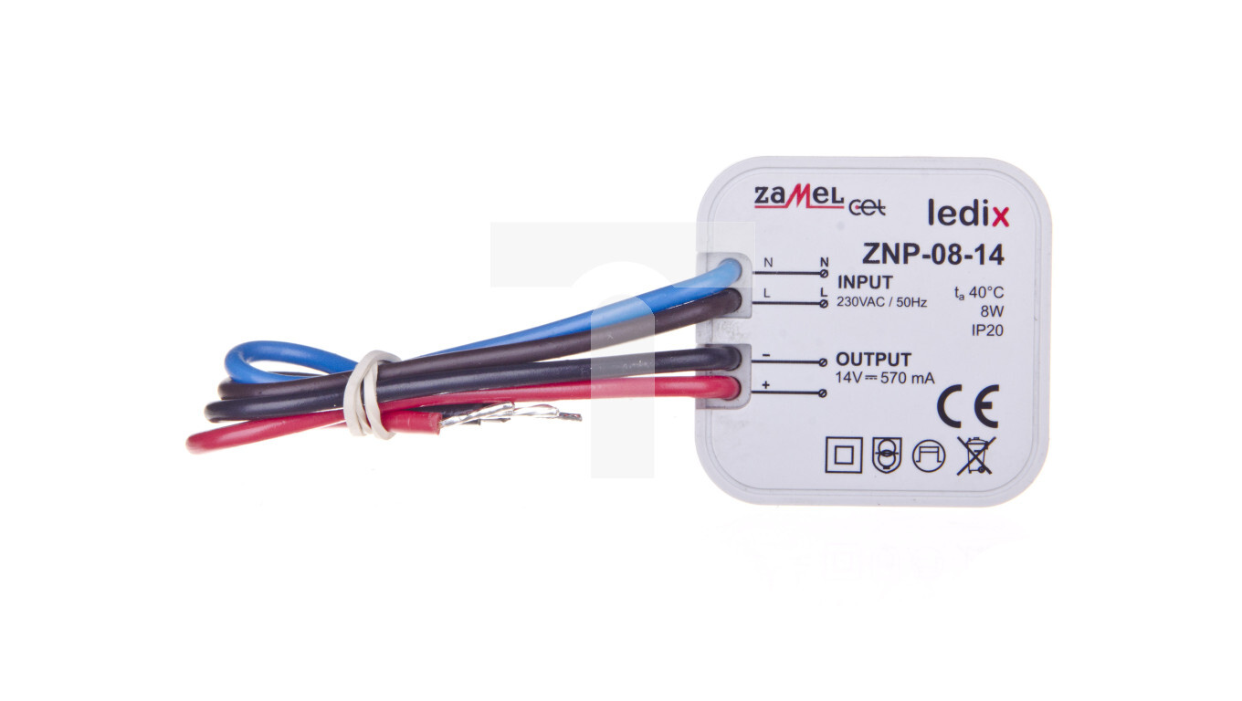 In-wall LED power supply 14V DC 8W ZNP-08-14 LDX10000029 /T2UK