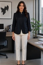 Anne Klein Women s Navy |Mandarin Collar | Li...