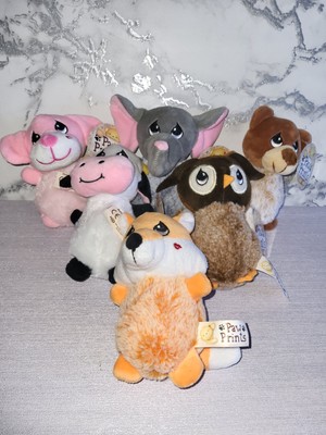PMS Pfotenabdrücke kleines Plüschtier Stofftiere 5 Zoll hoch Konvolut X6